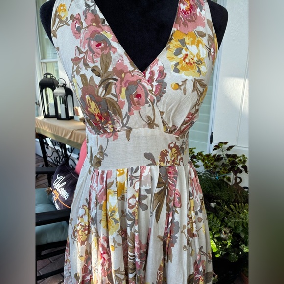 Arueh Floral Cotton Dress – romantic vintage inspired size medium 100 % cotton - Picture 3 of 10